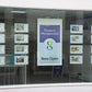 Doppelseitiger Werbebildschirm für Schaufenster 43 - 55 Zoll, mit Deckenhängung
